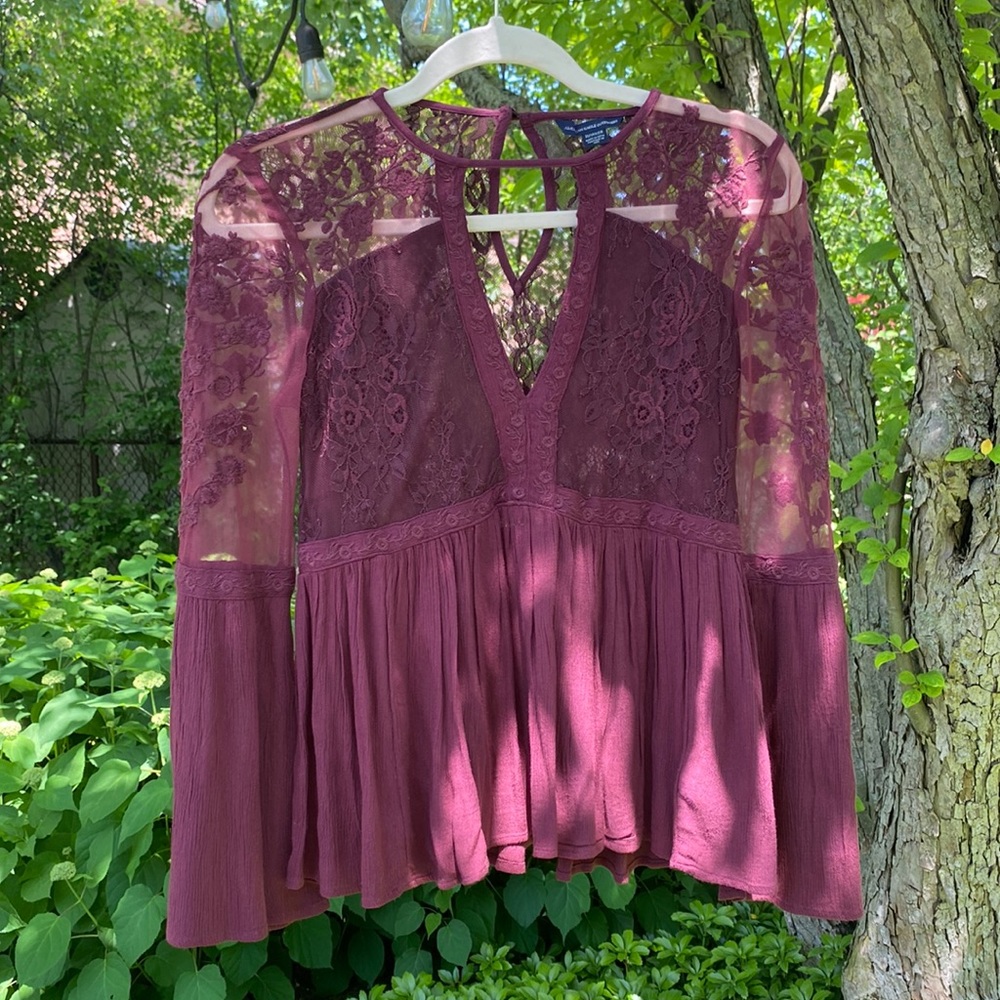 American Eagle Outfitters Gorgeous Lace Detailed Long sleeve blouse top